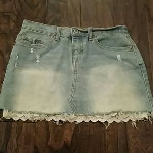Y2K jean & lace skirt